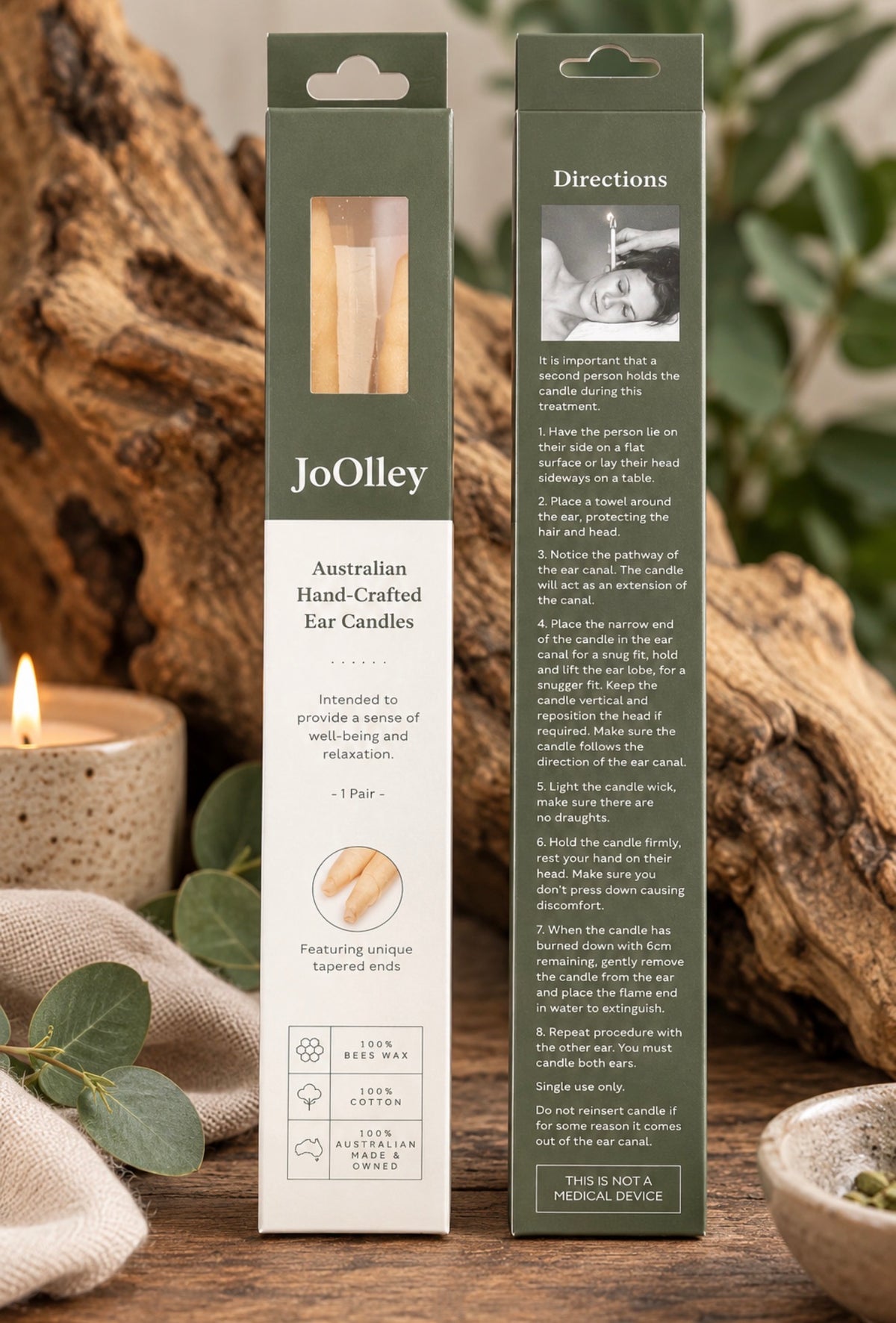 JoOlley Australian Hand-Crafted Ear Candles – 1 Pair