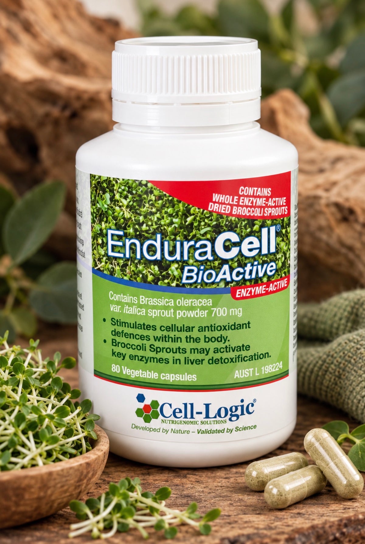 EnduraCell® BioActive – Enzyme-Active Broccoli Sprout | 80 Capsules