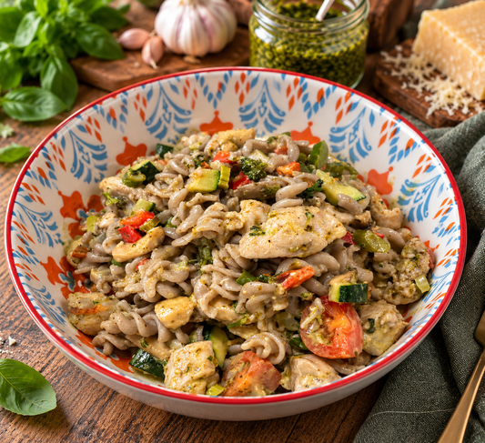 Pesto Chicken Pasta — Two Ways