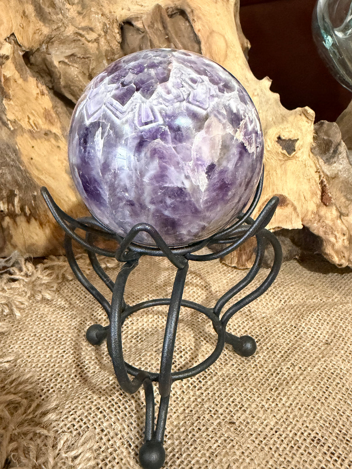 Chevron Amethyst Sphere - approx 80mm