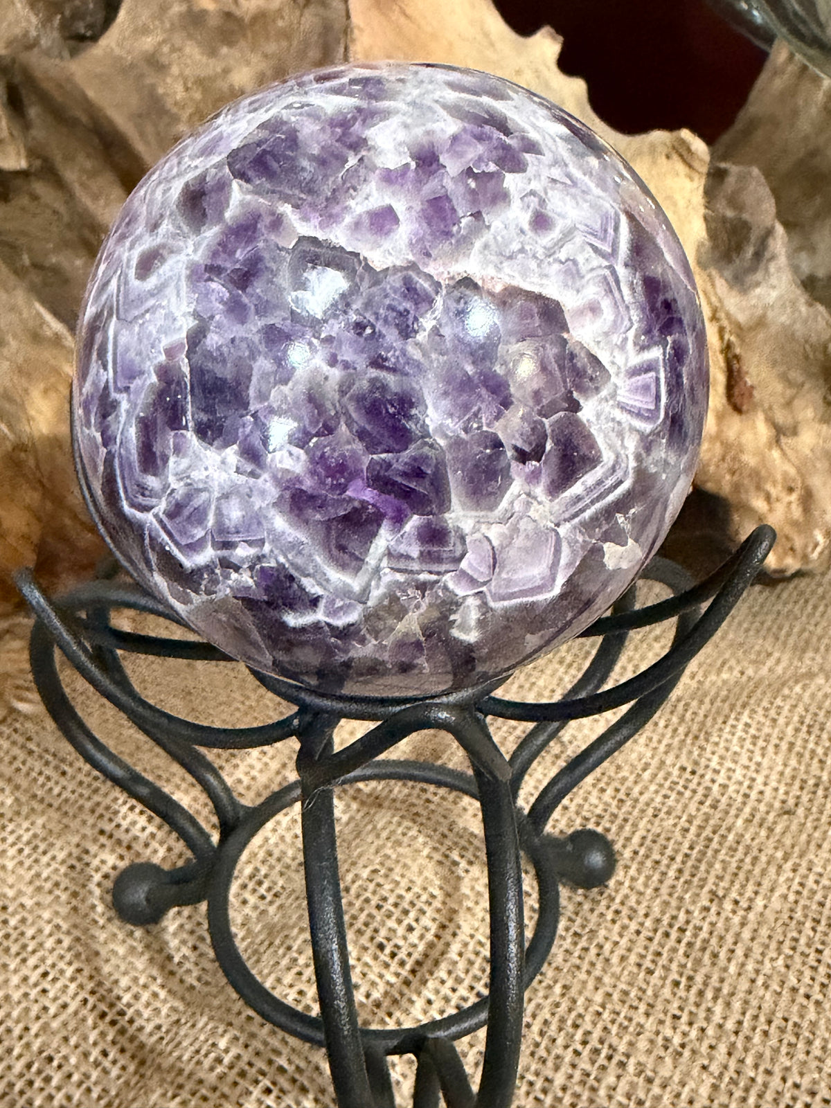 Chevron Amethyst Sphere - approx 80mm