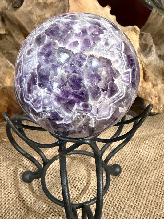 Chevron Amethyst Sphere - approx 80mm