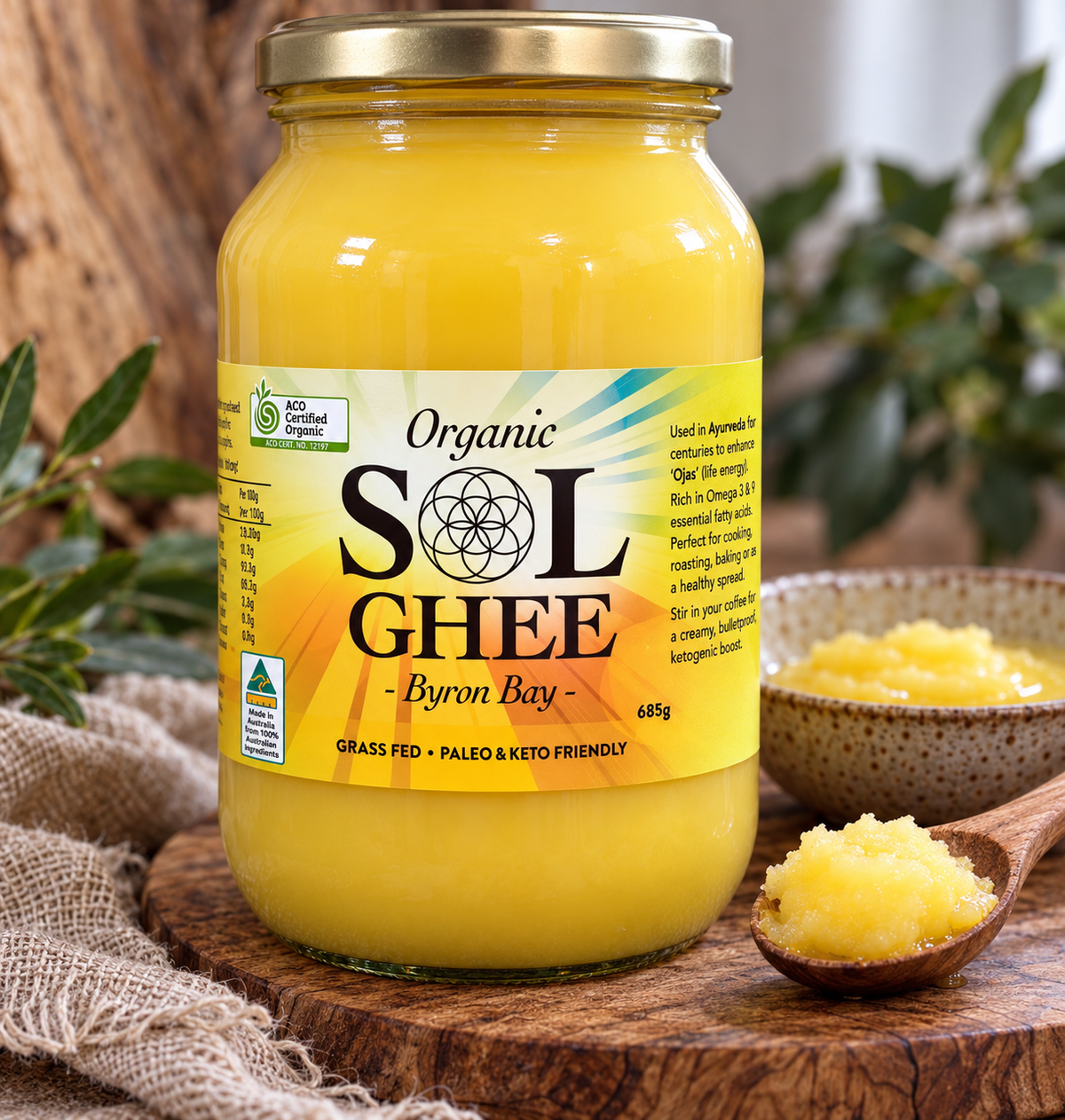 SOL Organic Grass-Fed Ghee – 685g