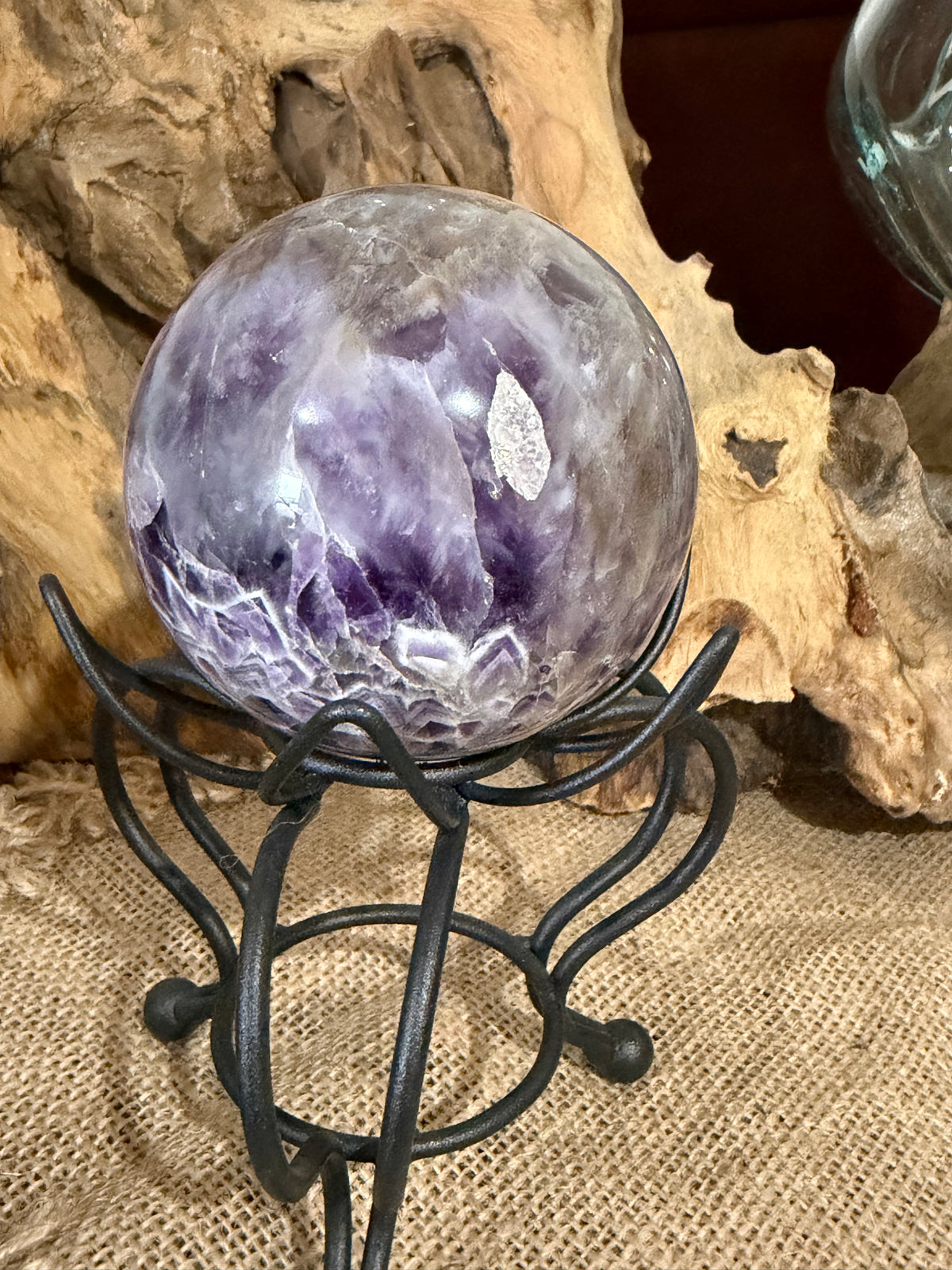 Chevron Amethyst Sphere - approx 80mm