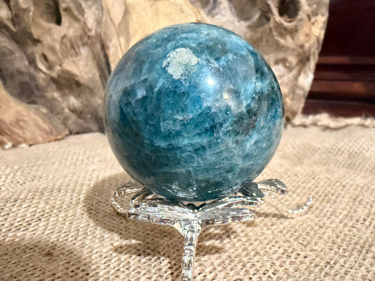 Blue Apatite Sphere – Approx. 50mm