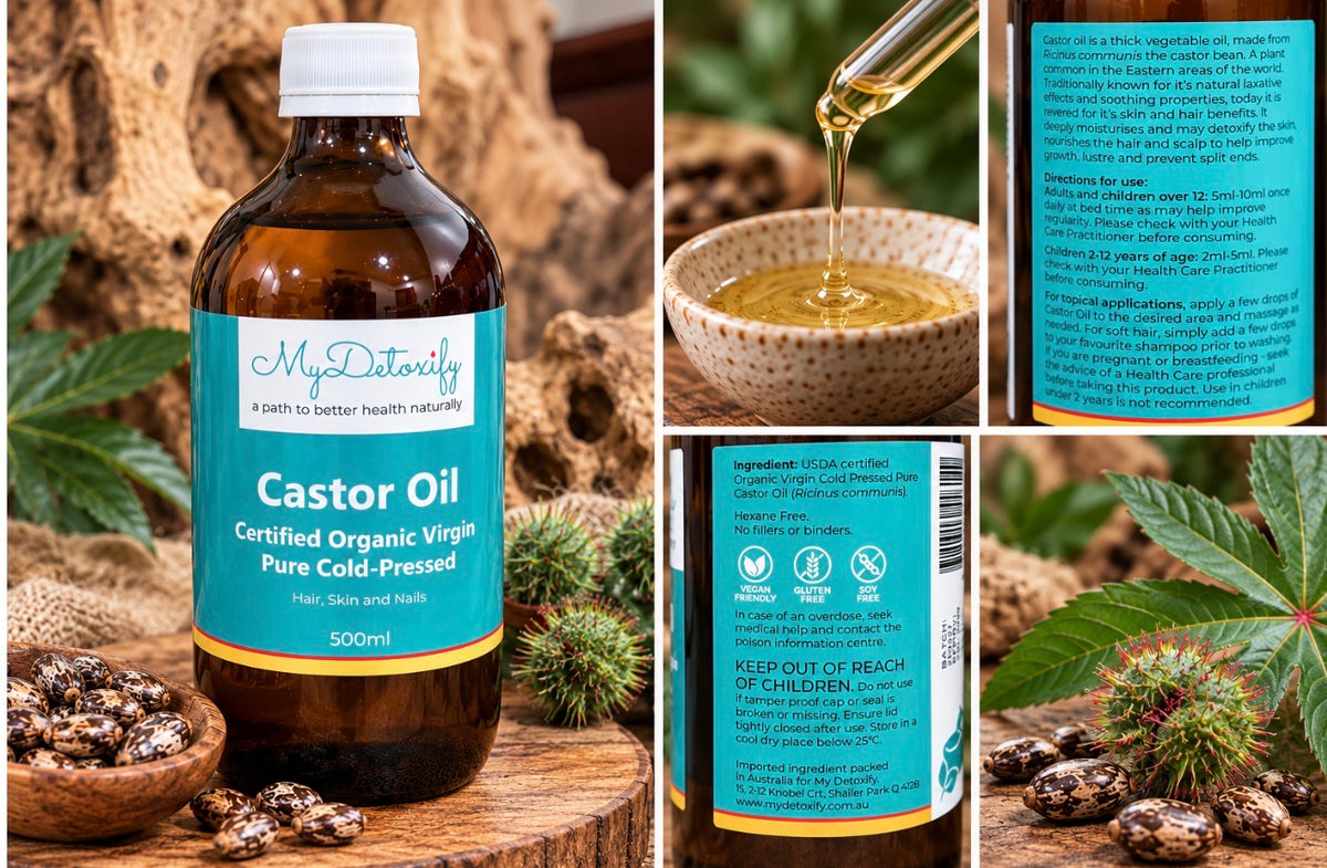 MyDetoxify Certified Organic Virgin Castor Oil – 500mL